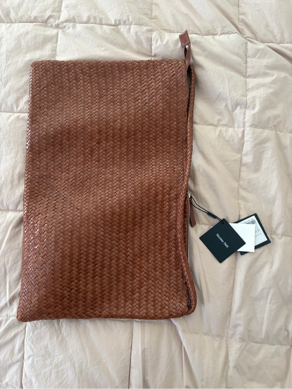 Massimo Dutti Woven Brown Leather Satchel Bag 6900/607/702 - Picture 8 of 12
